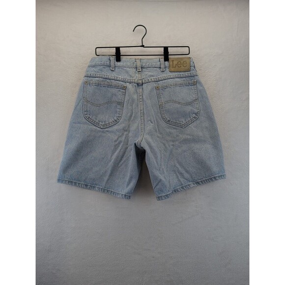 2- VTG Lee Shorts Mens 34 Made in USA 90s Riders Jeans Jorts Skate Light Wash - Picture 16 of 16